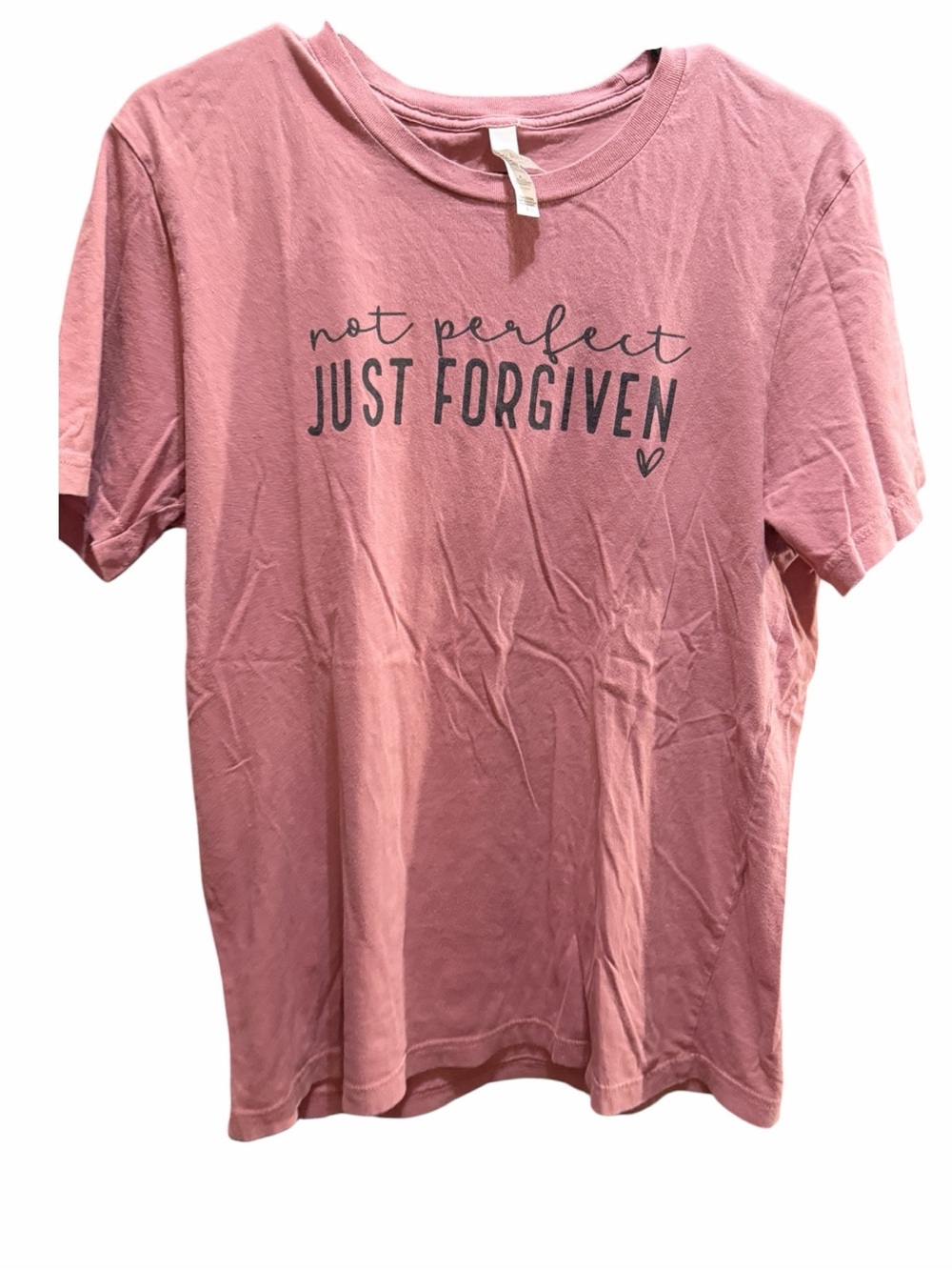 Bella Canvas Women's Dusty Rose 'Just Forgiven' Graphic Tee - Picture 2 of 6